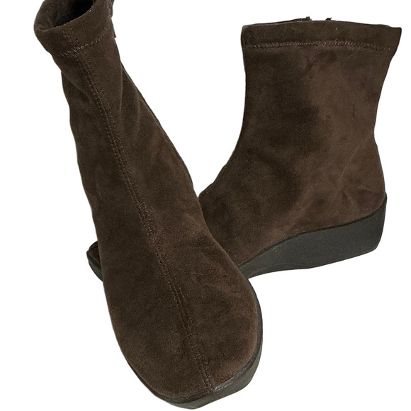 Arcopedico L19 Brown Suede Look Stretch Ankle Boots Portugal Comfort 41